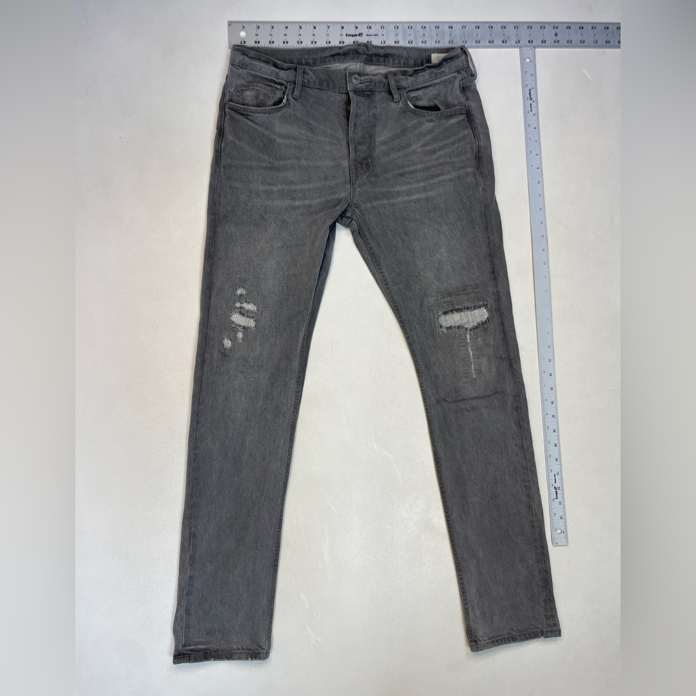 ALLSAINTS Rex Denim Jeans Men Size 32 x 32 Gray Distressed - Picture 10 of 12